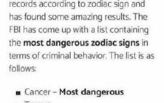 The most dangerous zodiac sign
